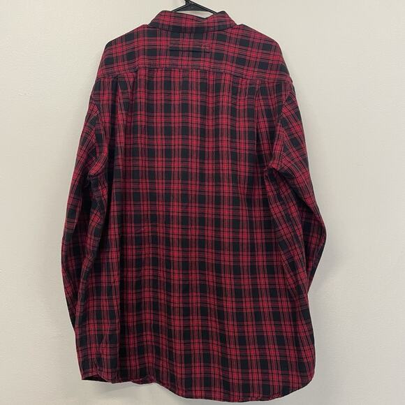 Duluth Trading Co Mens Button Down Plaid Flannel Shirt Sz XLT SL Red Lumberjack - Picture 5 of 7